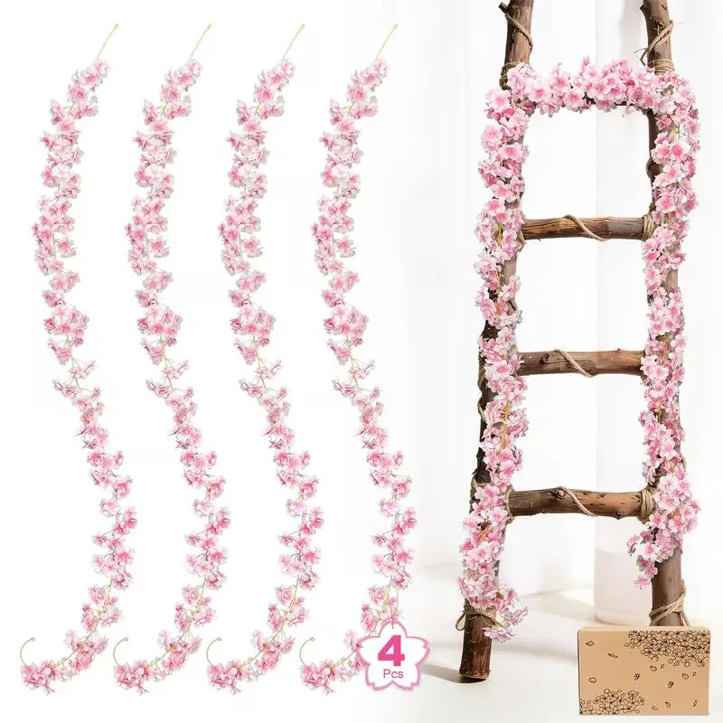 180cm Artificial Cherry Blossom Garland Hanging Vine Wall Decor Artificial Flower Garland Babs