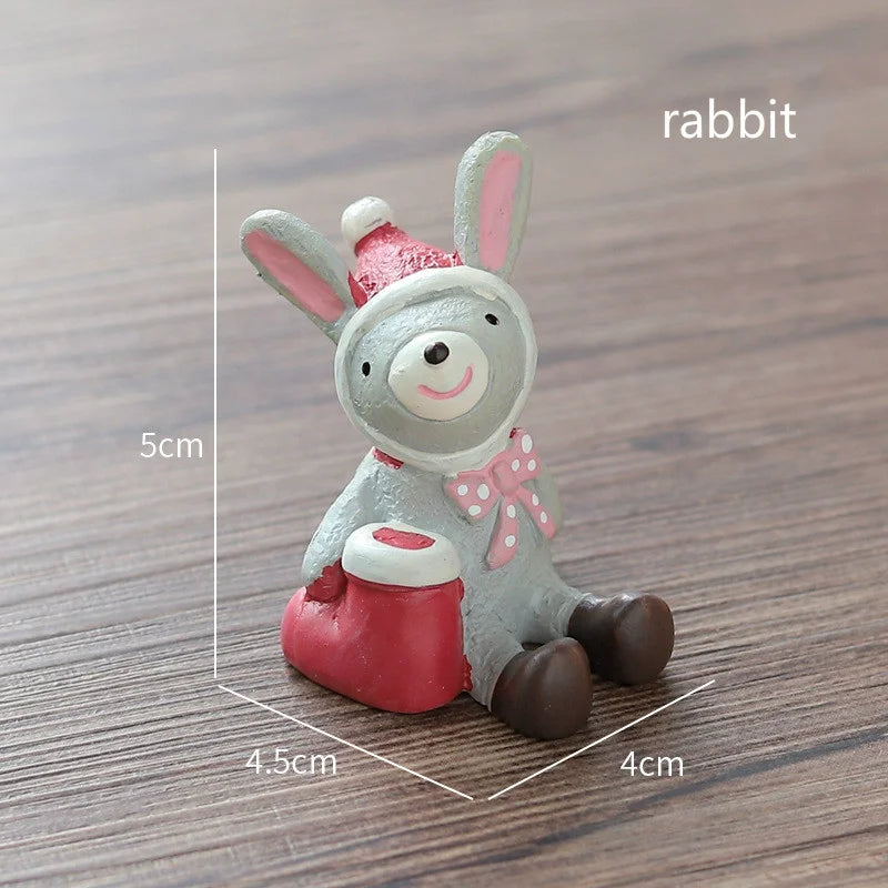 Mini Santa & Elk Resin Christmas Ornament – Holiday Decor Christmas Resin Ornament Babs rabbit Yellow