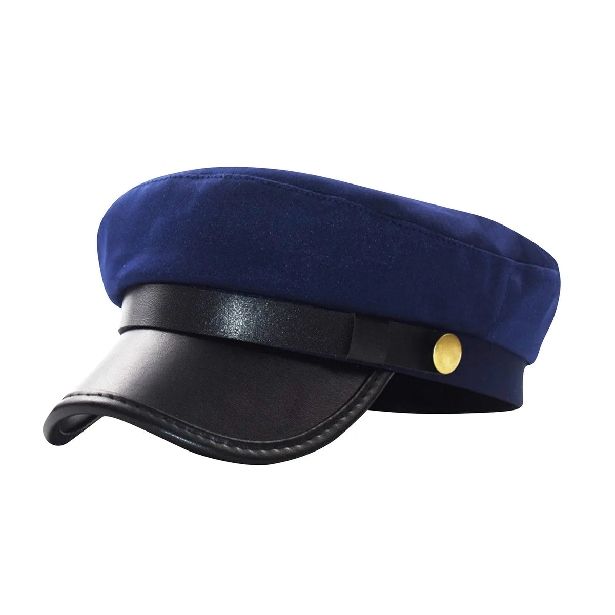 Unisex Flat Top Beret Cap – Vintage PU Leather Cycling Hat Flat Top Beret Cap Babs