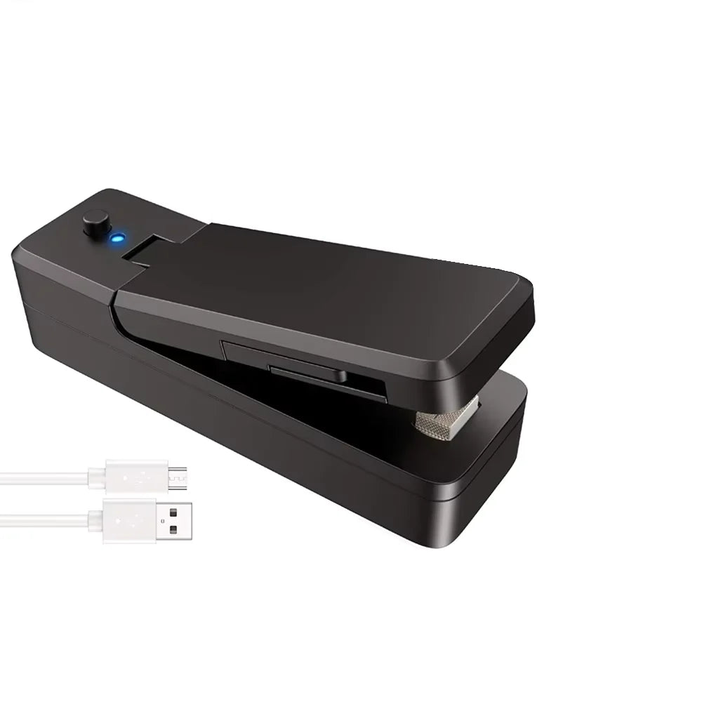 2-in-1 Rechargeable Mini Bag Heat Sealer & Cutter | Portable Mini Bag Sealer Babs 1 pack black