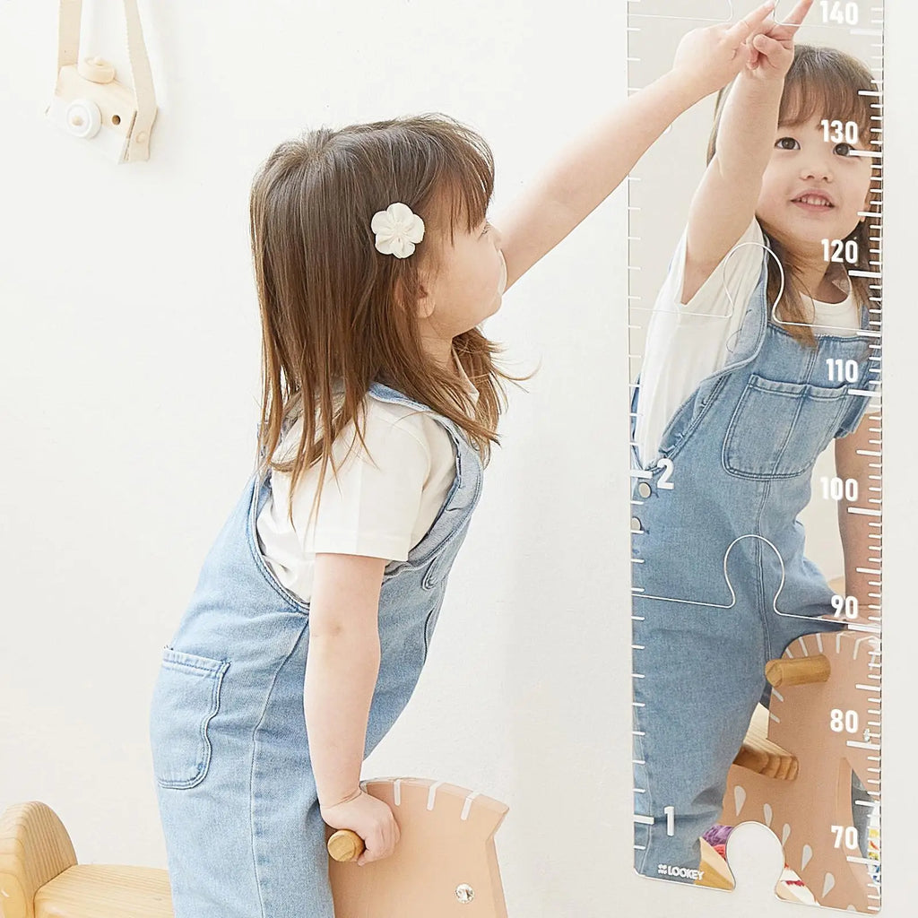 Kids Puzzle Growth Chart Mirror – Foldable Wall Height Tracker Kids Growth Chart Mirror Babs