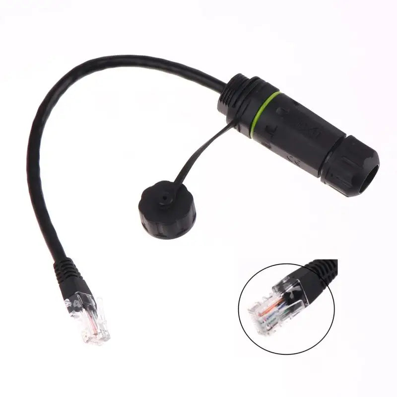 RJ45 Waterproof Network Pass-Through Connector Male to Female Network Connector Adapter Babs YPM20-RJ45-C02