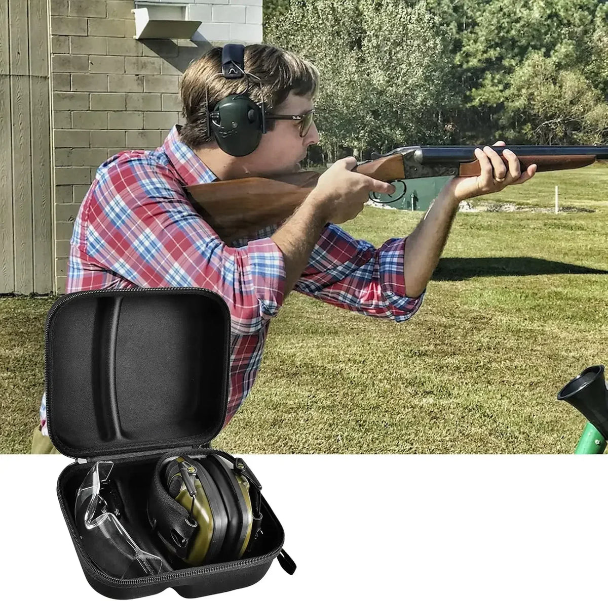 Hard EVA Case for Electronic Earmuffs – Shockproof Storage Earmuff Storage Case Babs