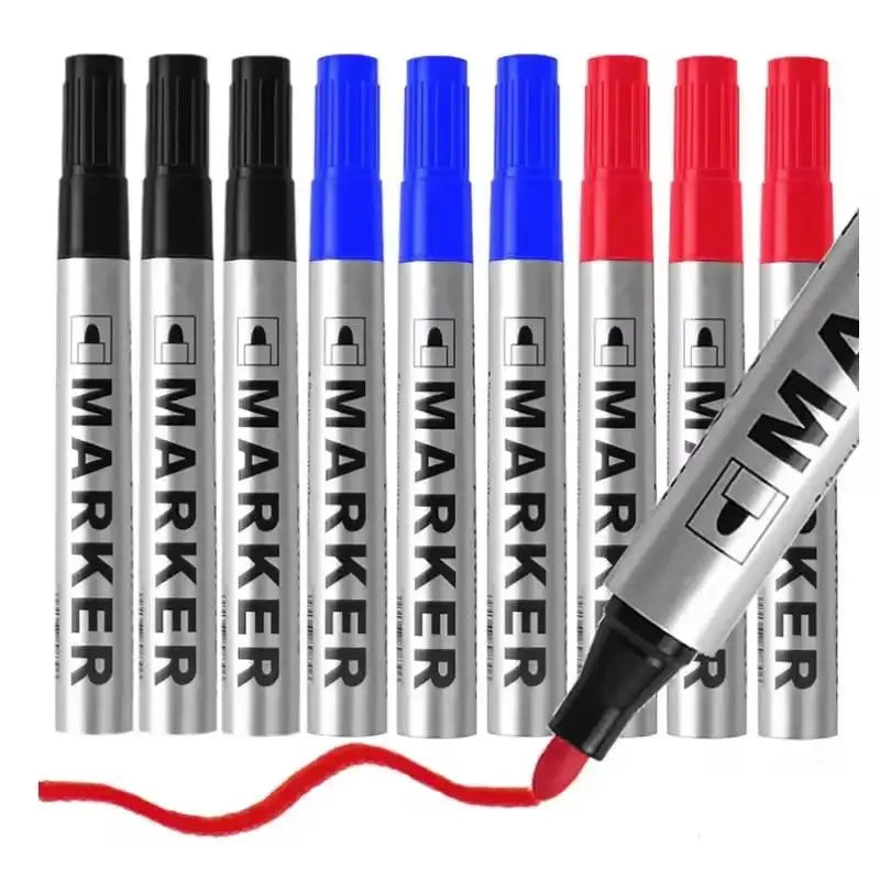 5-Pack HUXUAN MS300 Permanent Oil-Based Marker Pens 2mm Black Permanent Marker Set Babs