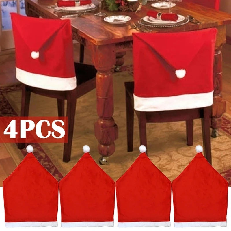 Christmas Chair Back Covers – Holiday Dinner Décor, 1-6 Pcs Holiday Chair Cover Babs