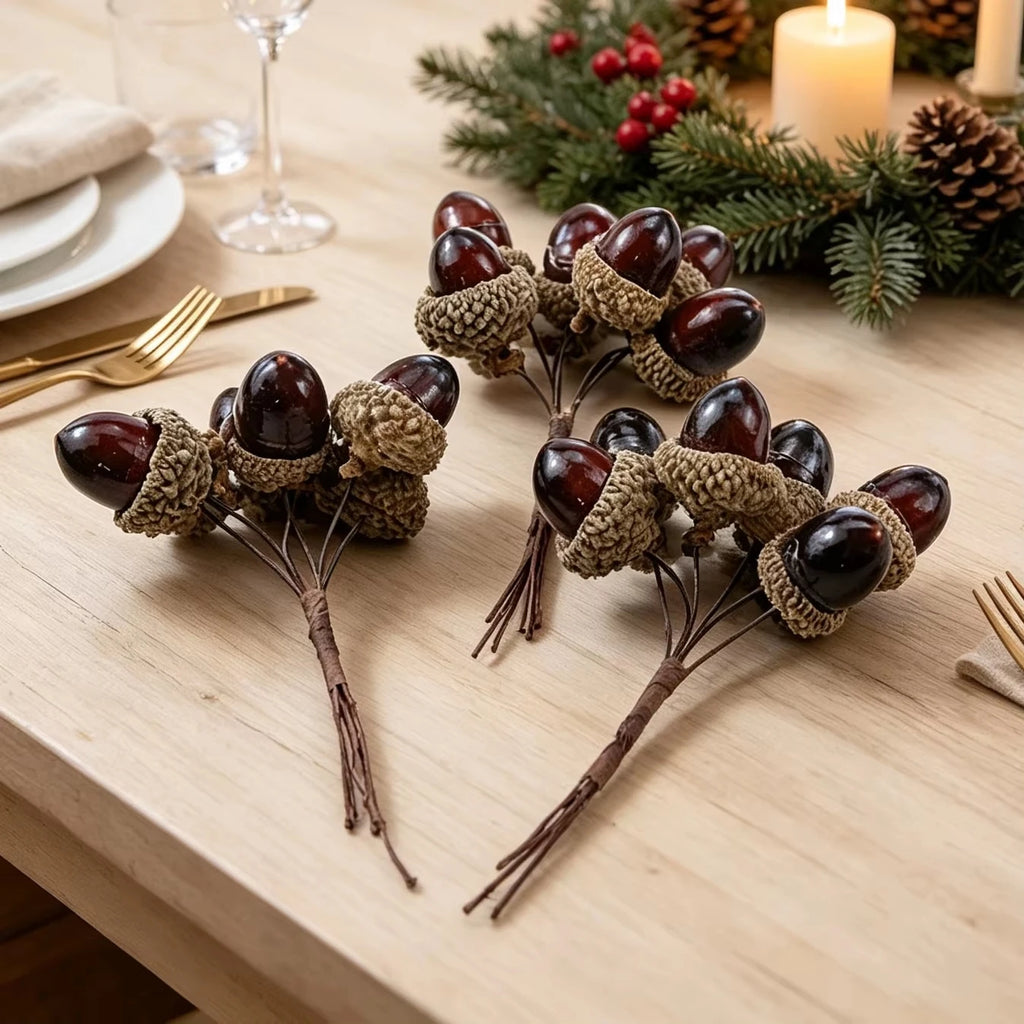 Artificial Mini Pine Cone Bouquet | Holiday & DIY Home Décor Artificial Floral Branch Babs