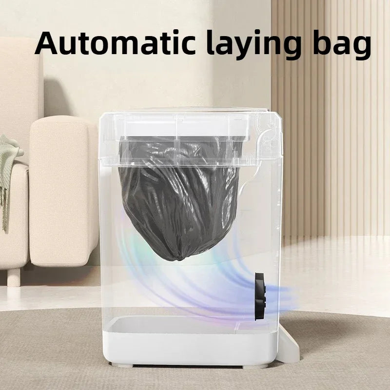White Smart Sensor Trash Can 17L – Auto Inductive Wastebasket Smart Trash Can Babs