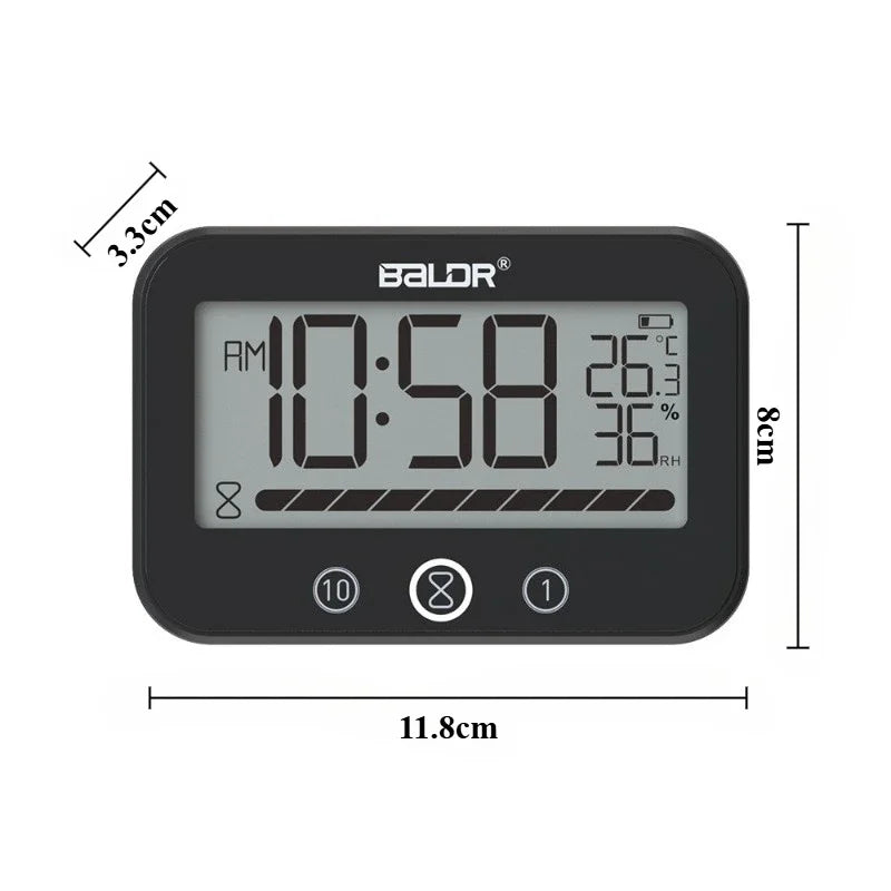 Oeny Multifunctional Digital Clock – Countdown, Alarm & Humidity Digital Desk Clock Babs Black