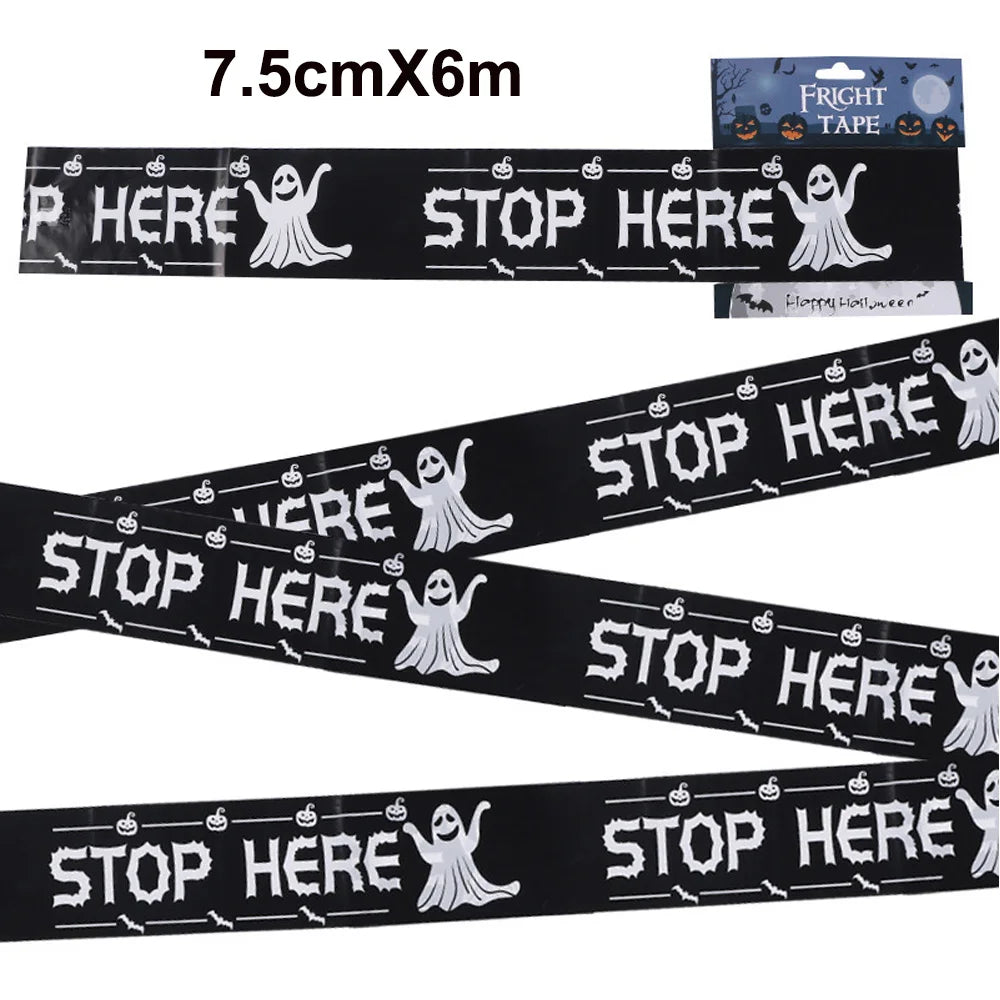 Halloween Skull Caution Warning Tape 7.5cm×9m – DIY Decor Halloween Caution Tape Babs 6M-F