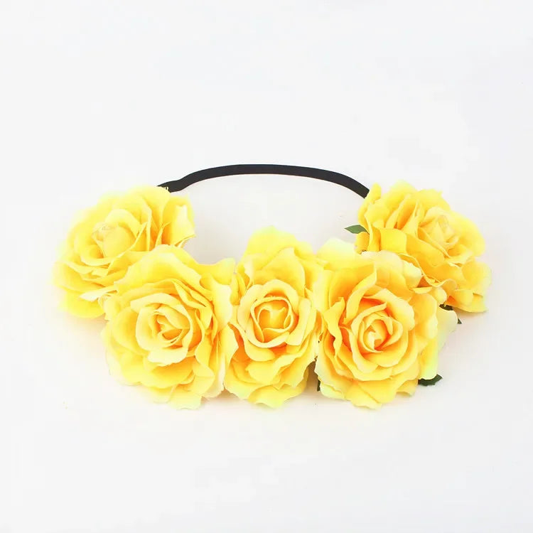 10-Pack Rose Flower Headband Wreath – Wedding & Party Set Floral Wreath Headband Babs 5
