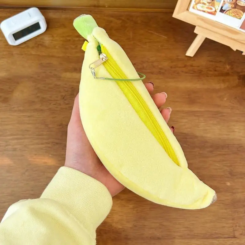 Kawaii Banana Plush Pencil Case – Cute Fruit Stationery Bag Plush Pencil Case Babs