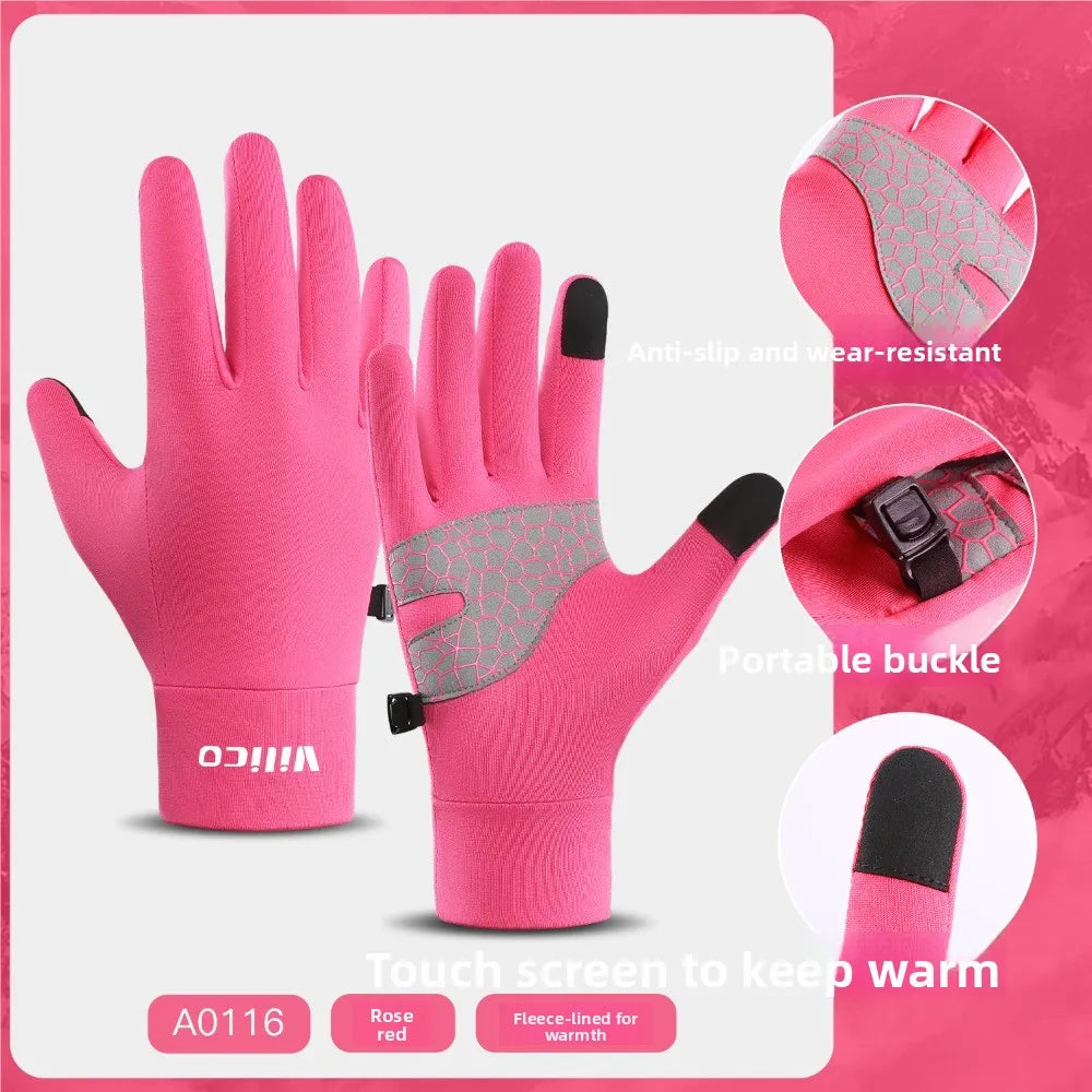 Winter Knit Touchscreen Gloves – Anti-Slip Running & Cycling Winter Sports Gloves Babs Pink L/XL