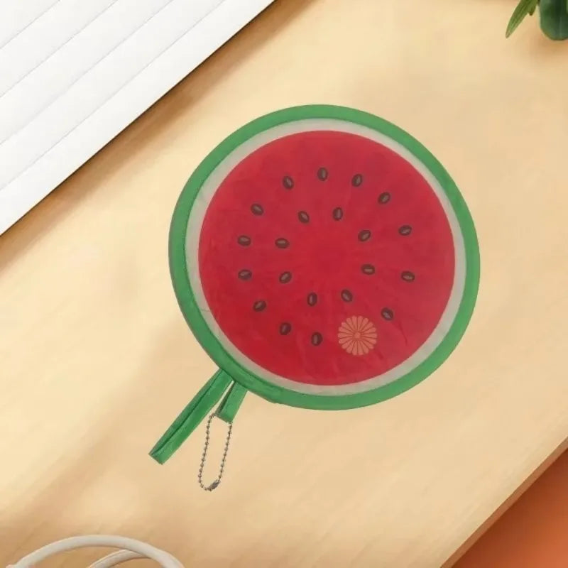 Fruit Cartoon Round Foldable Hand Fan – Portable Pocket Fan Foldable Hand Fan Babs