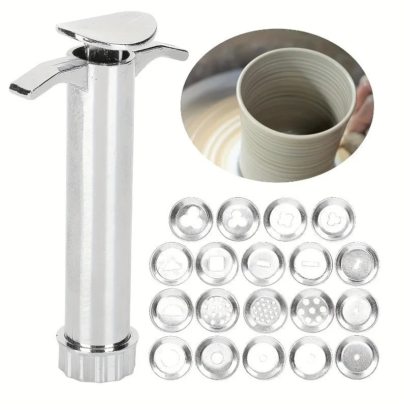 Ceramic Clay Extruder with 19 Shape Discs – Stainless Steel Clay Extruder Tool Babs