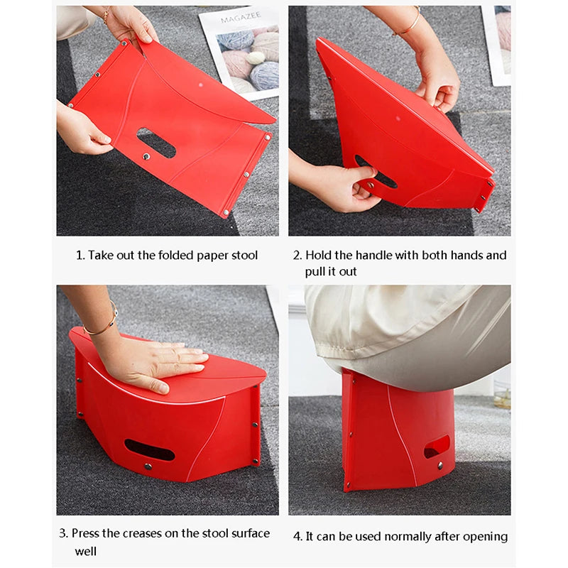 Portable Folding Stool – Plastic Camping & Storage Chair Folding Camping Stool Babs