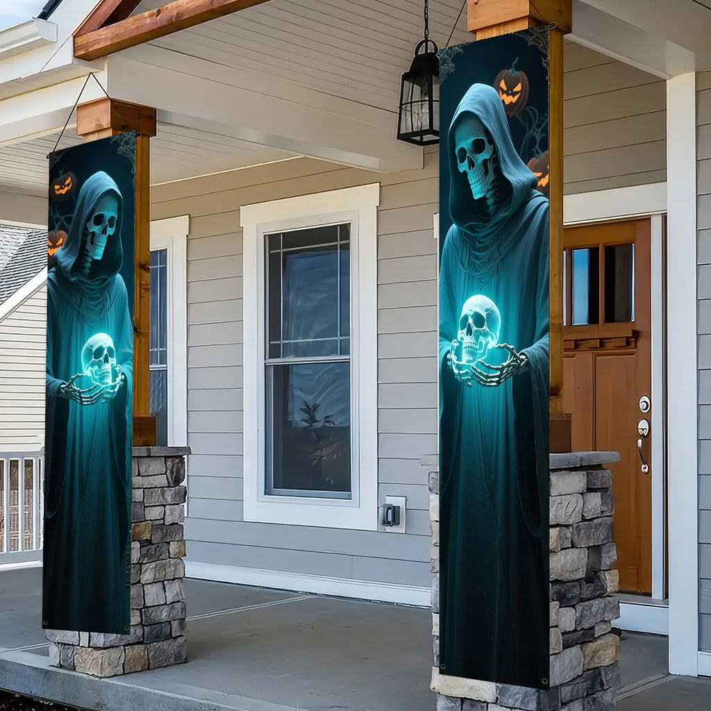 Halloween Hanging Banner – Skeleton & Hooded Figure Décor Halloween Hanging Banner Babs WSJDL -07