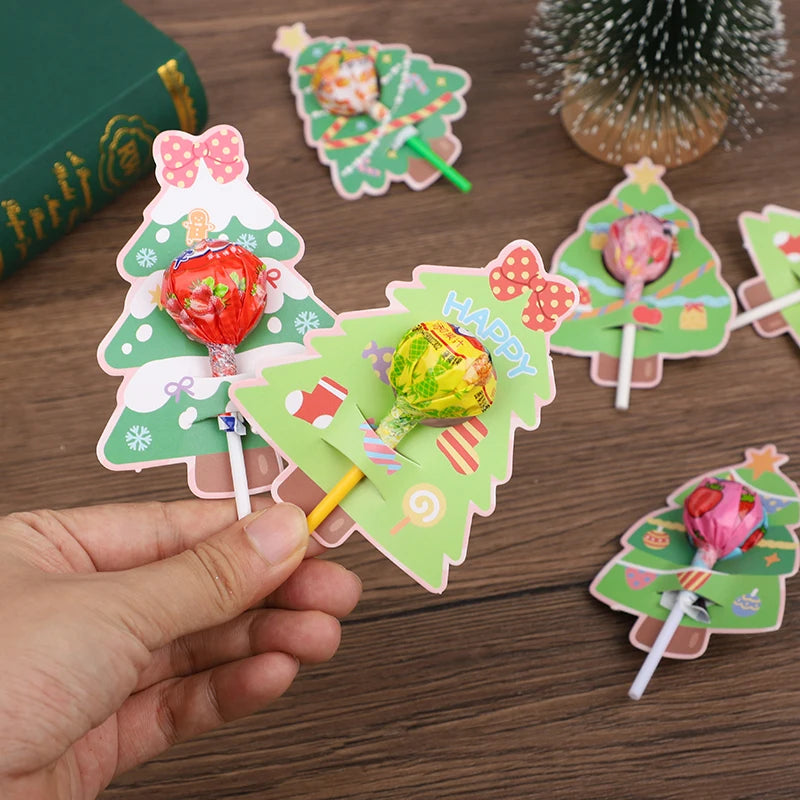 30pcs Christmas Lollipop Holder Cards | Xmas DIY Candy Gift Holiday Party Supplies Babs