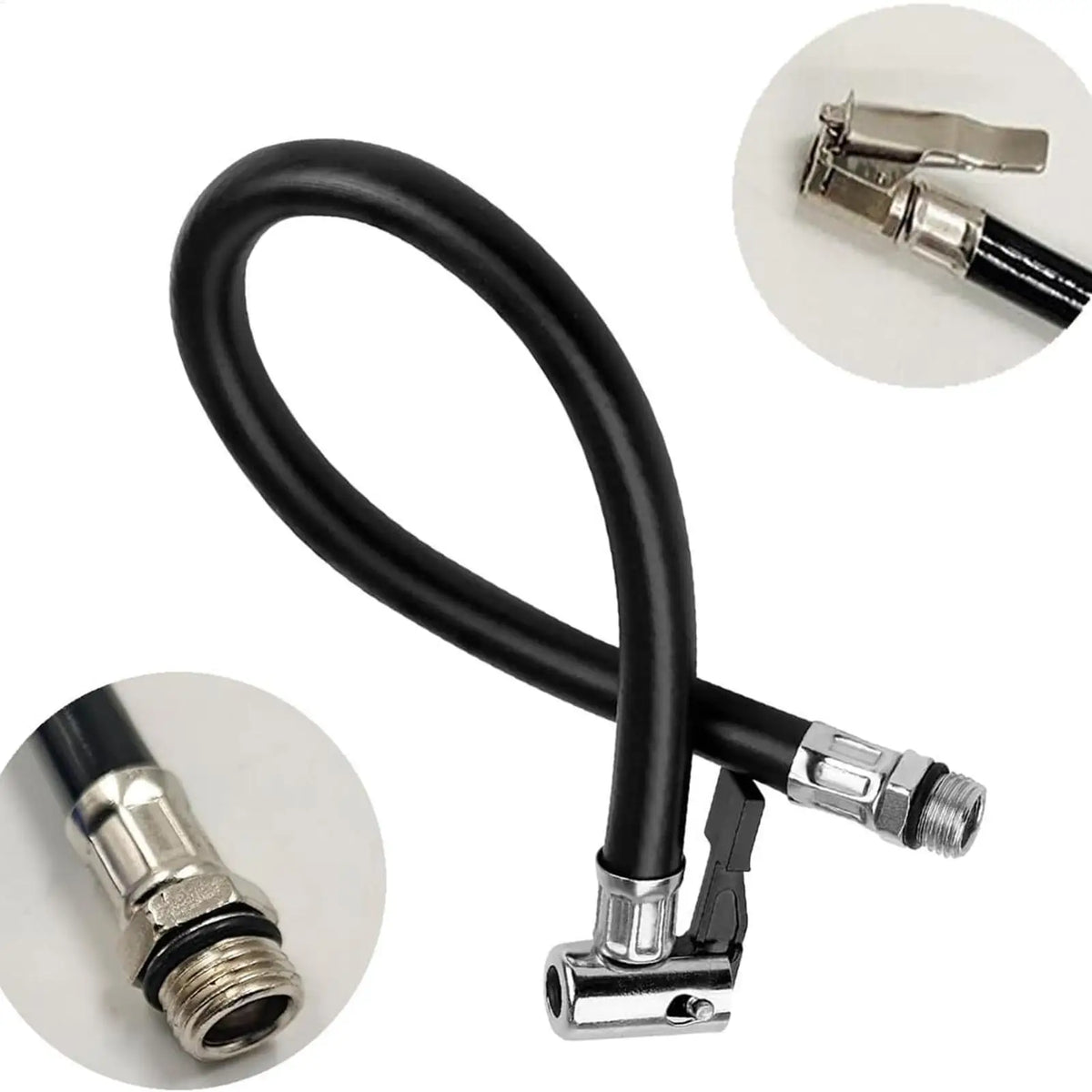 Rubber Tire Inflator Hose – Air Compressor Extension for Car & Bike Tire Inflator Hose Babs