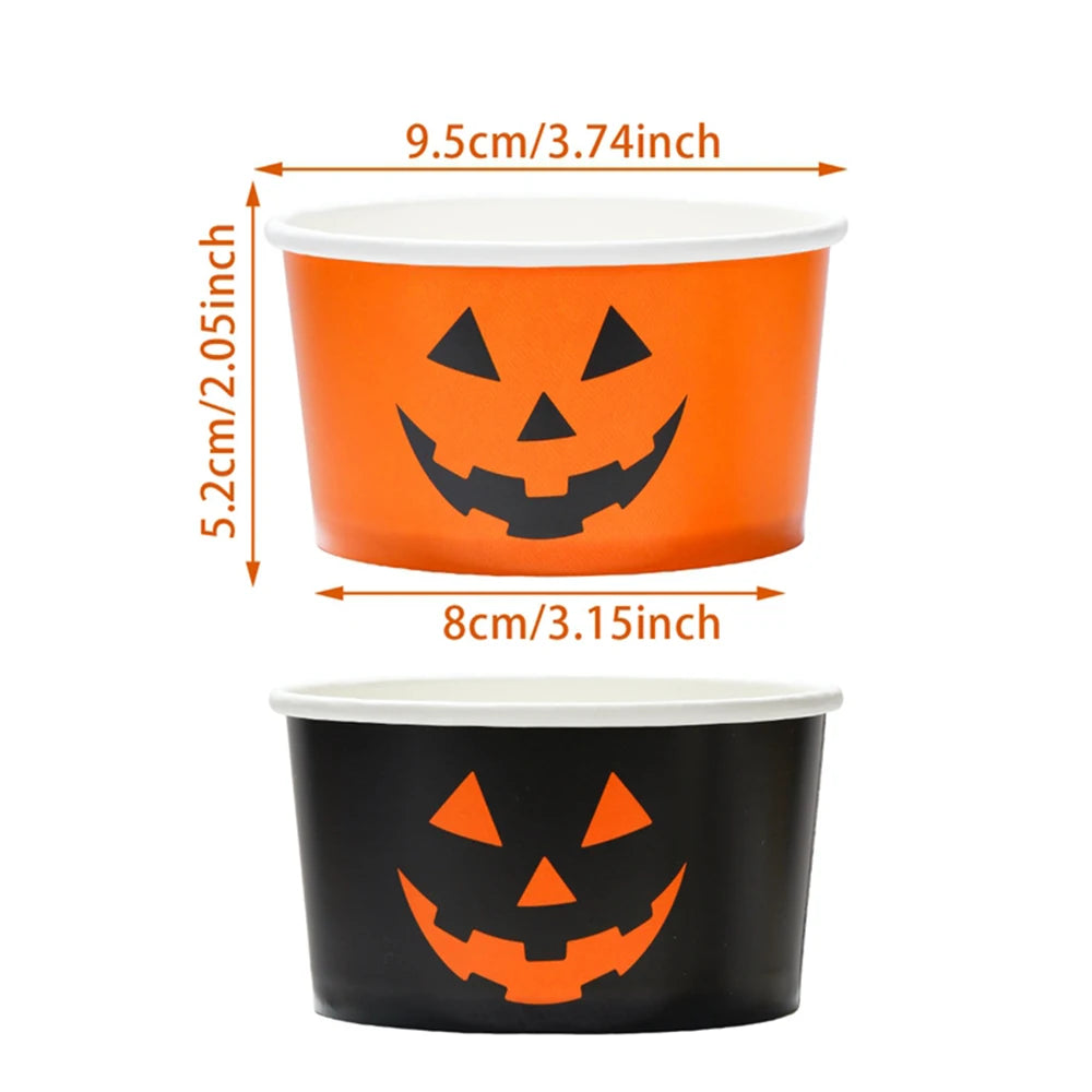 Halloween Pumpkin Jack-O-Lantern Disposable Paper Bowls 10/20/50pc Disposable Party Bowls Babs A-2 20pcs