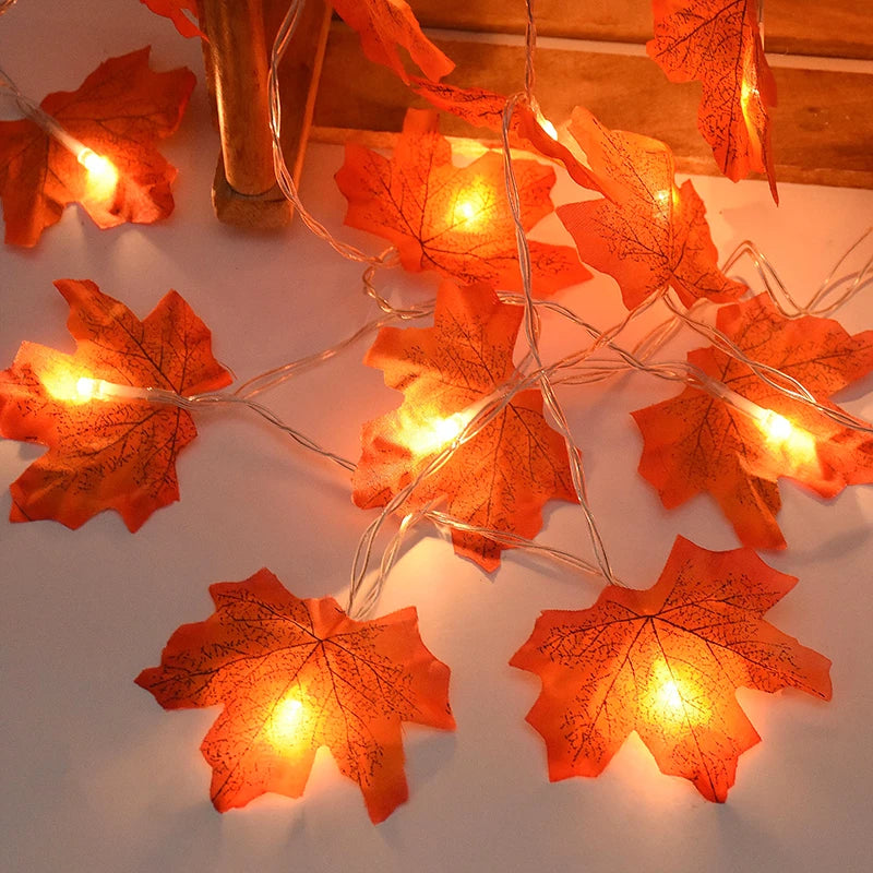 3M 20 LED Maple Leaf Fairy String Lights | Holiday Garland Decor LED Fairy String Lights Babs