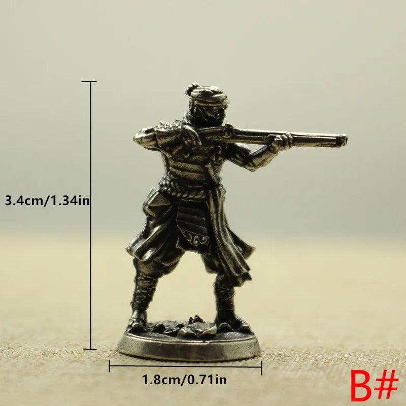 Pure Copper Samurai Musketeer Figure | Japanese Shogunate Model Collectible Metal Figure Babs B