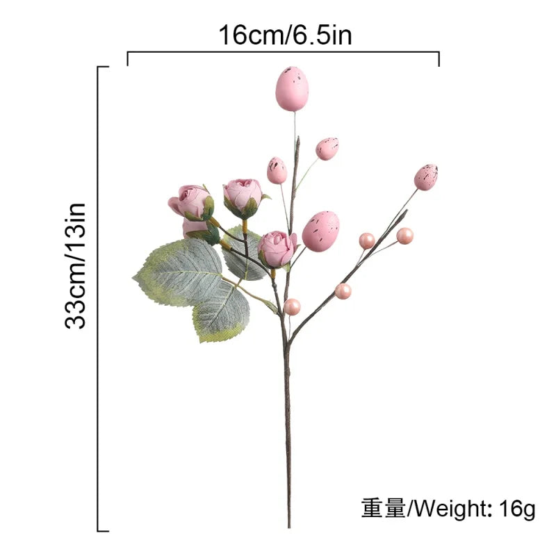 Artificial Eucalyptus Stem Easter Egg Bouquet – Silk Fake Flower Artificial Floral Stem Babs