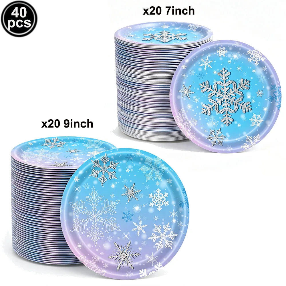 Frozen Winter Birthday Party Supplies – Plates, Cups & Balloons