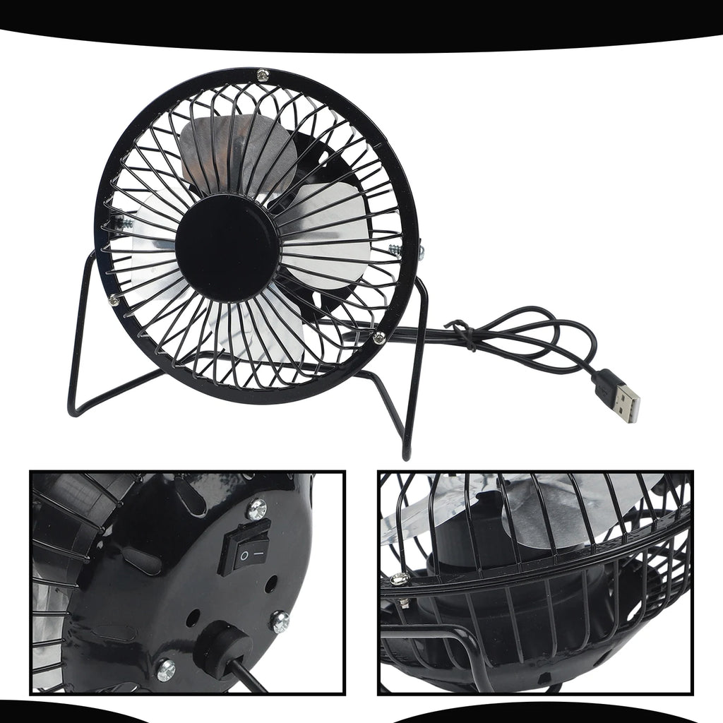 LEENKEA 4" Mini USB Desk Fan – 360° Rotation, Portable Mini USB Desk Fan Babs