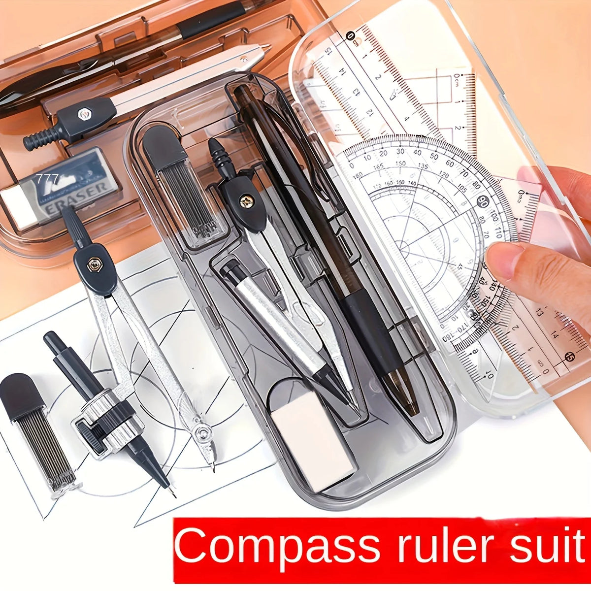 10-Piece Geometry Drawing Set – Math Compass & Ruler Kit Geometry Drawing Set Babs