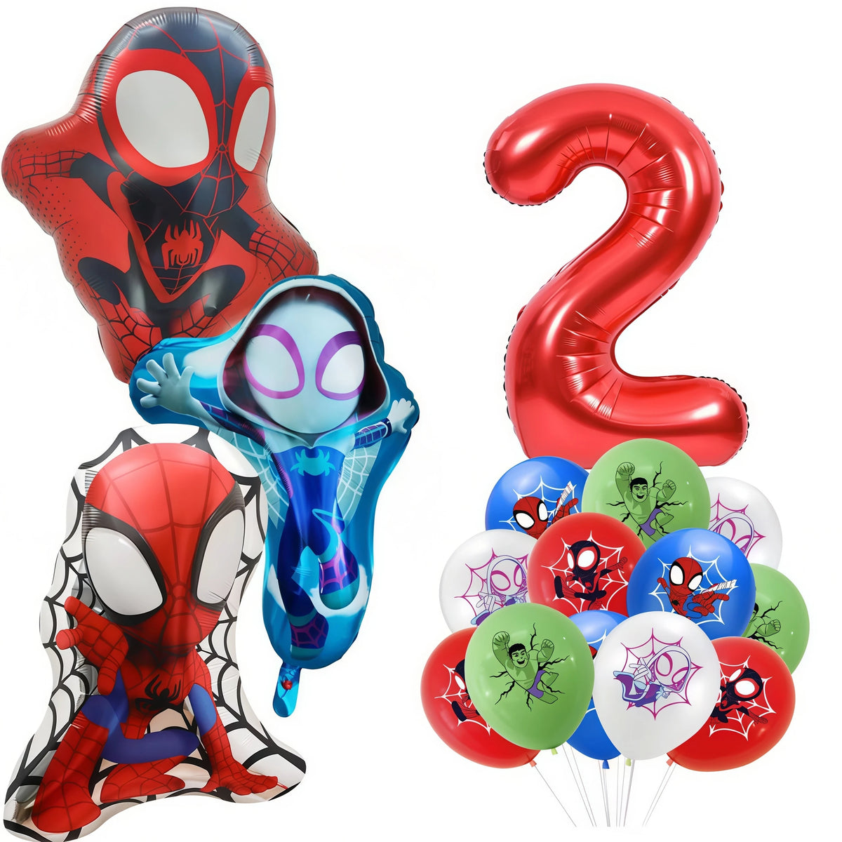 Spider-Man Birthday Party Supplies – Plates, Cups & Balloons Birthday Party Kit Babs 16pcs Balloons-2