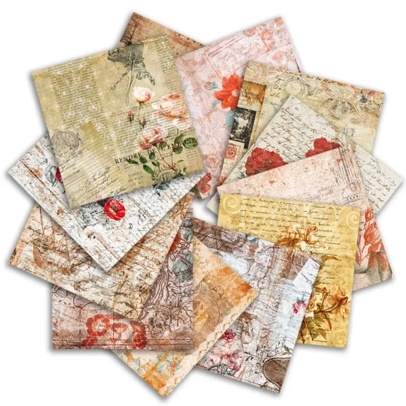 24 Sheets Vintage Floral Craft Paper Pad – Scrapbooking & Origami Craft Paper Pad Babs