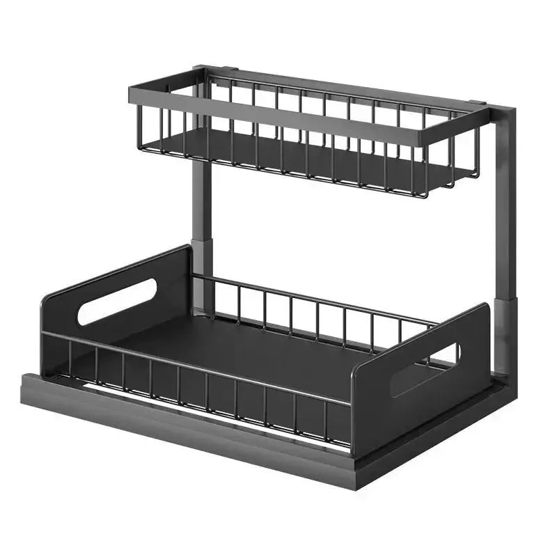 2-Tier Sliding Under Sink Organizer – Rustproof Steel Storage Under Sink Organizer Babs