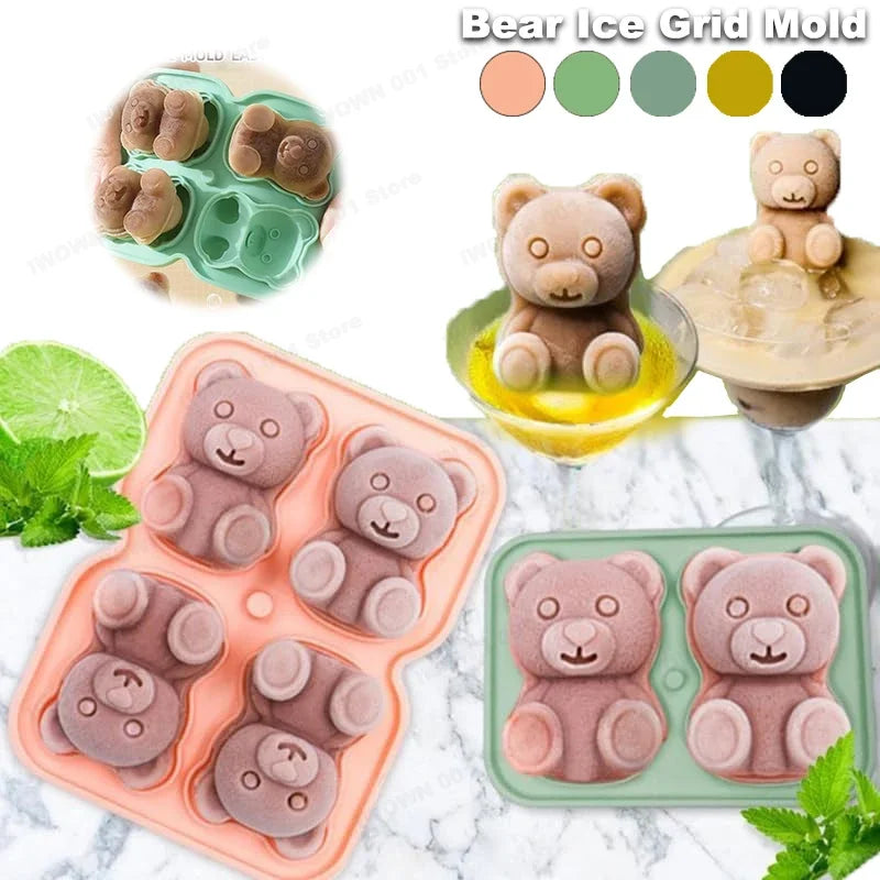 Bear Ice Cube Mold – Food Grade Silicone with Funnel Silicone Ice Mold Babs
