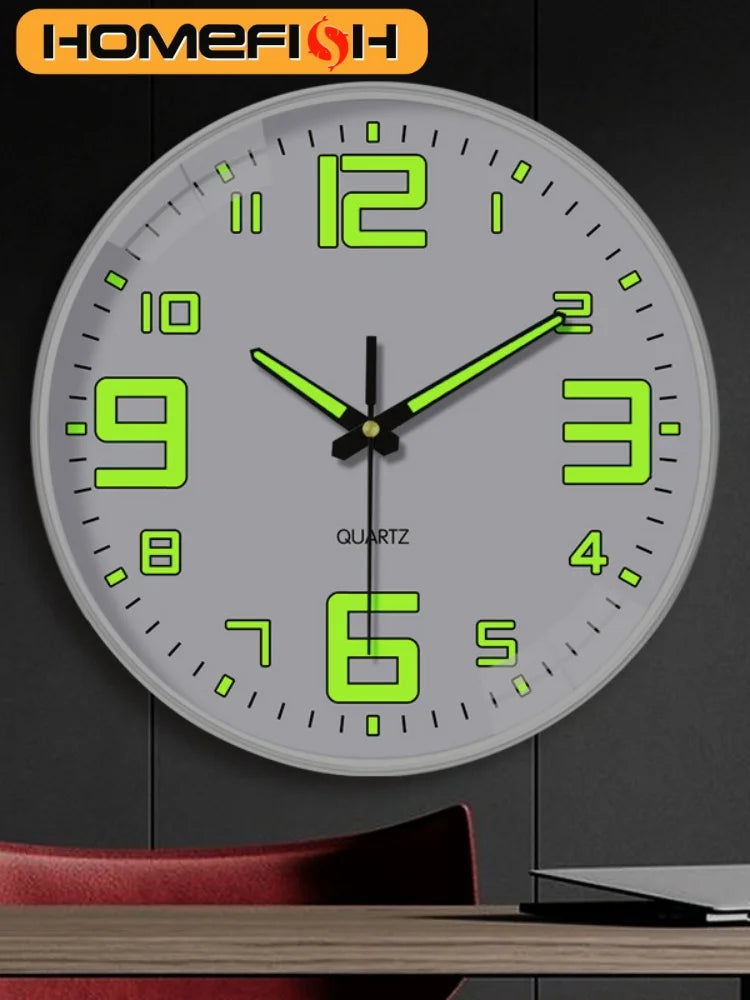 8-Inch Luminous Silent Quartz Wall Clock – Hole-Free Mount Decorative Wall Clock Babs