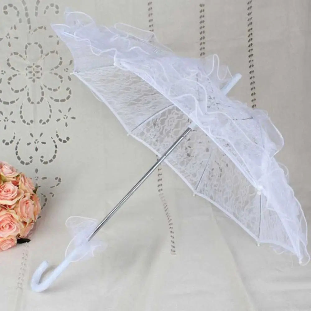 Lace Bridal Parasol – Hollow Floral Embroidery Wedding Umbrella Bridal Parasol Babs