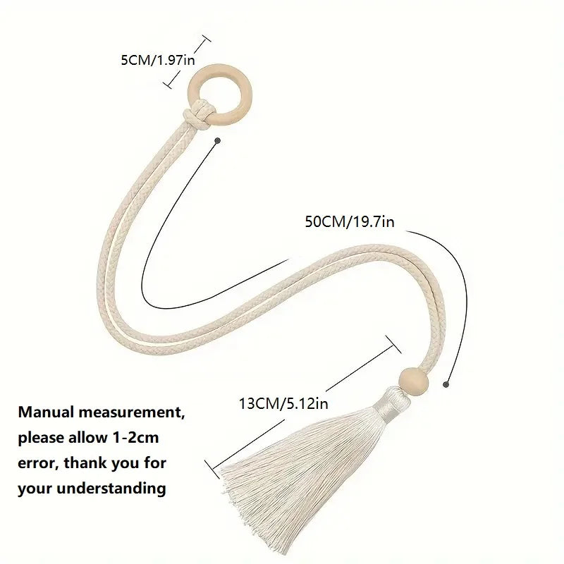 Bohemian Curtain Tie Backs – Hand Woven Cotton Cord Set of 2 Curtain Tie Backs Babs