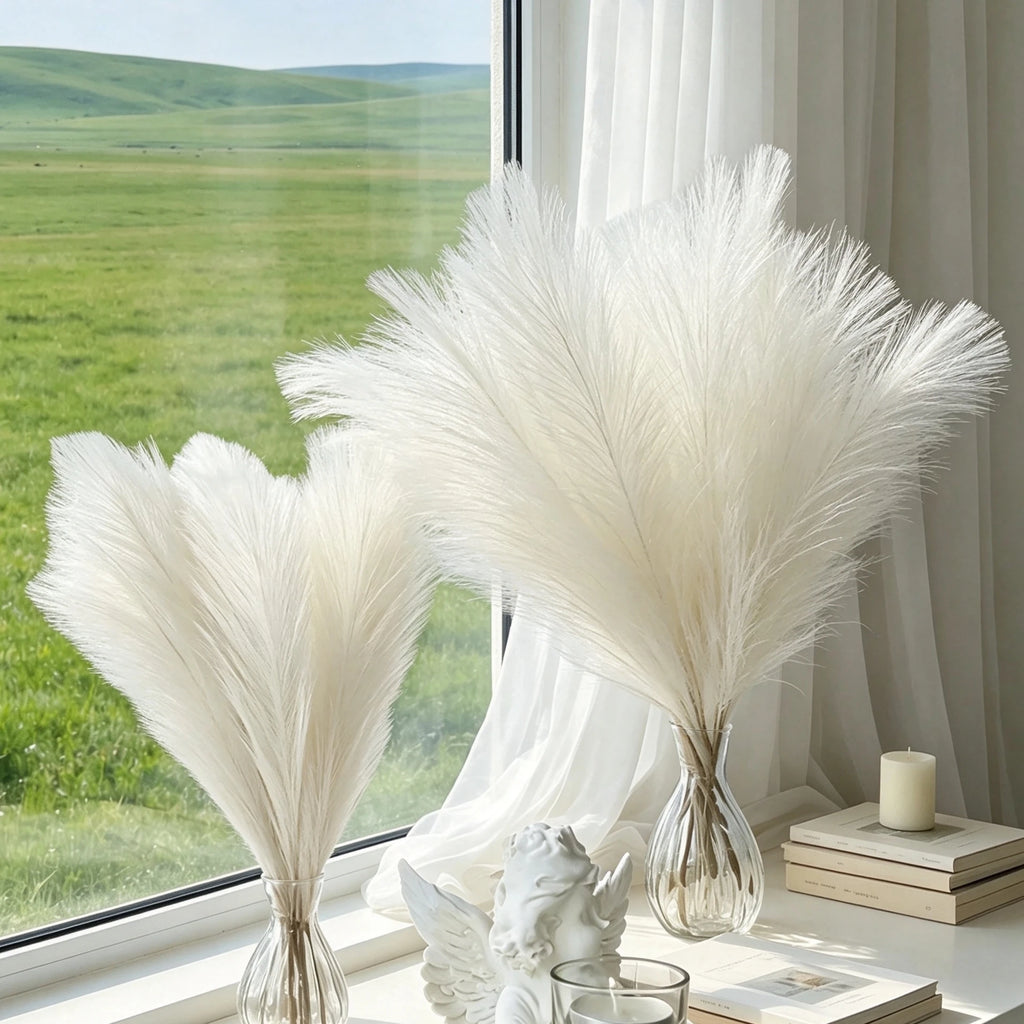 25 Pcs Artificial Pampas Grass 42cm – Home & Wedding Decor Artificial Floral Stems Babs