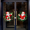 2PCS Christmas Santa Claus Window Stickers – Removable Clings Holiday Window Stickers Babs Red