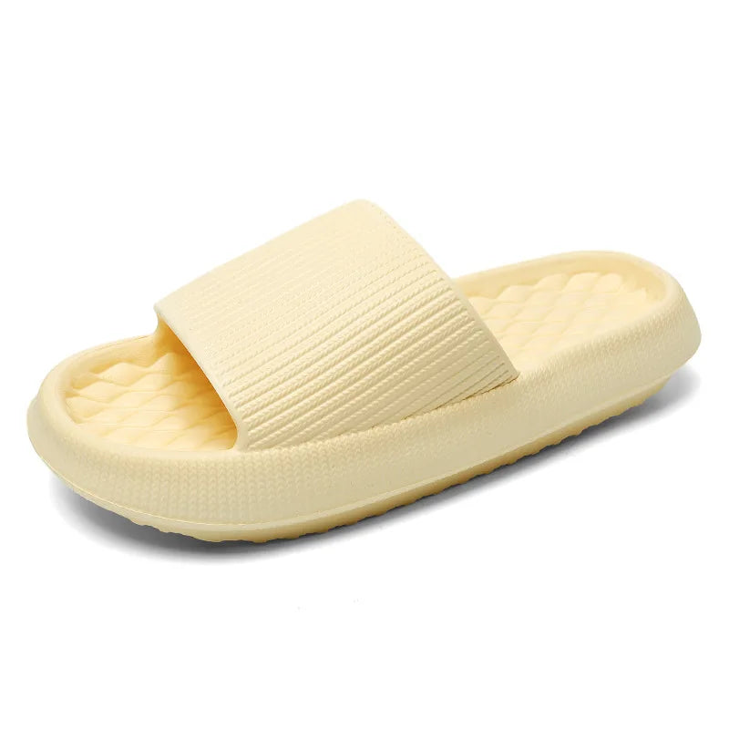 Women's EVA Cloud Slide Slippers – 4CM Thick Non-Slip Sole Indoor Slide Slippers Babs YELLOW 44-45