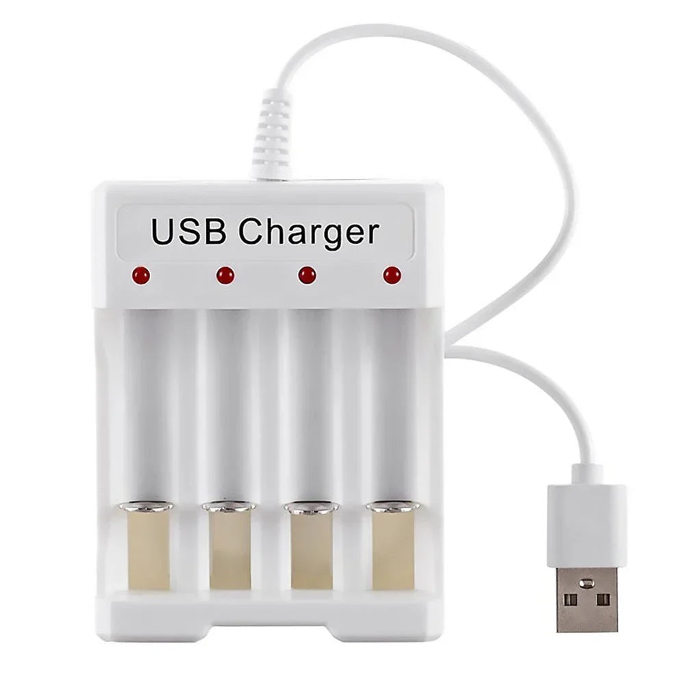Alasicka 3/4-Slot USB AA AAA Battery Charger with Protection Battery Charger Babs 4 slots