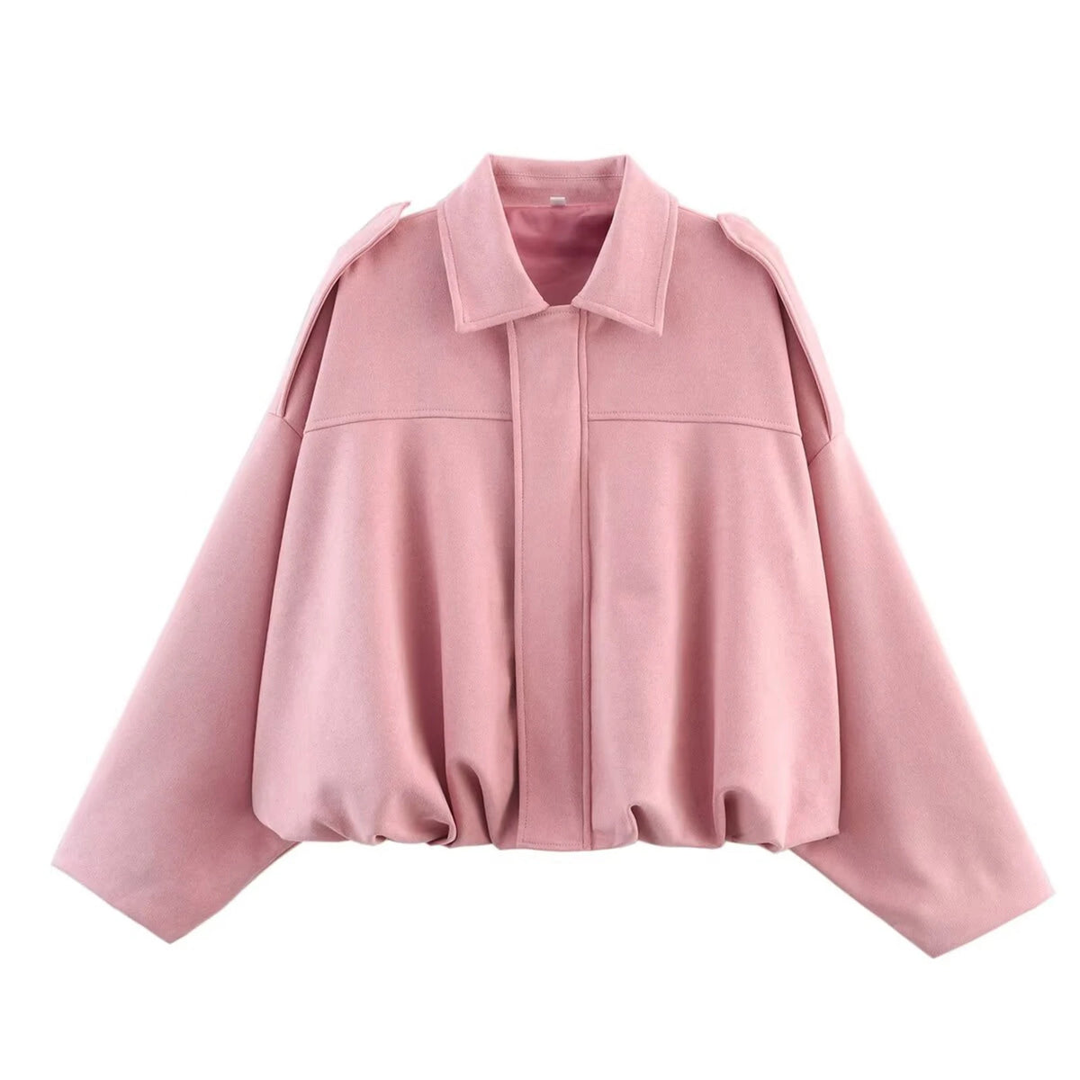 Women's Vintage Oversized Pilot Jacket – Puff Sleeve Streetwear Women's Pilot Jacket Babs Pink L