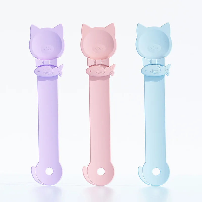 Cat Lickable Wet Food Feeder Spoon | Long Handle Squeeze Dispenser Cat Food Feeder Babs 3pcs-PinkBluePurple