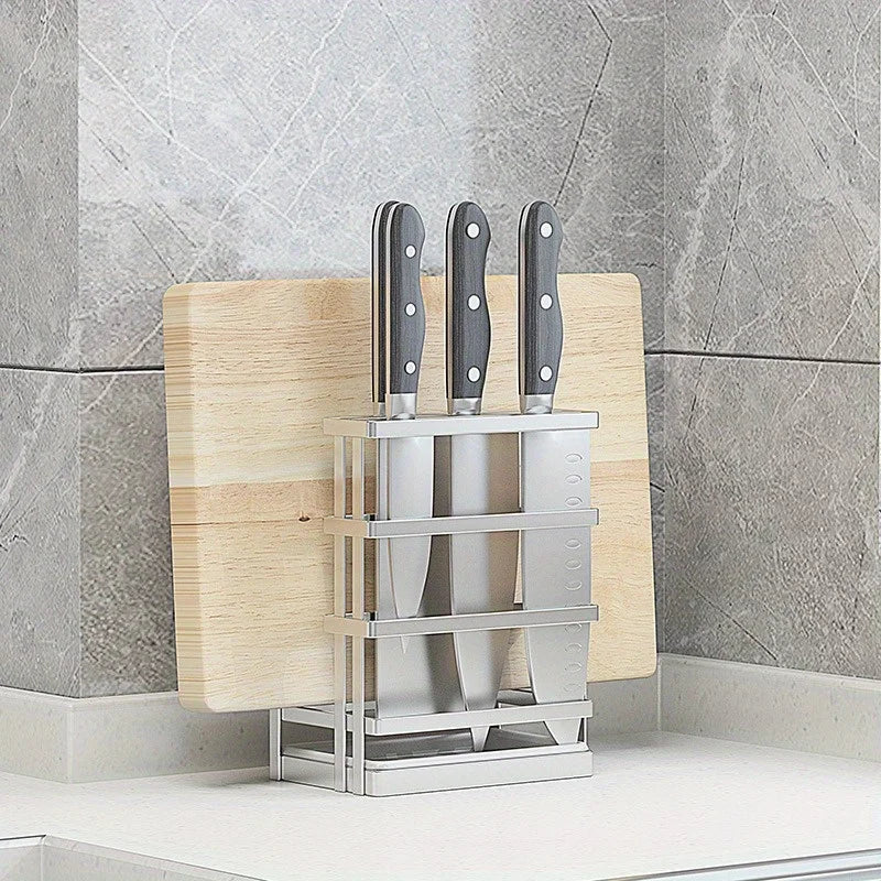 304 Stainless Steel Knife Holder & Organizer for Kitchen Counter Knife Block Organizer Babs