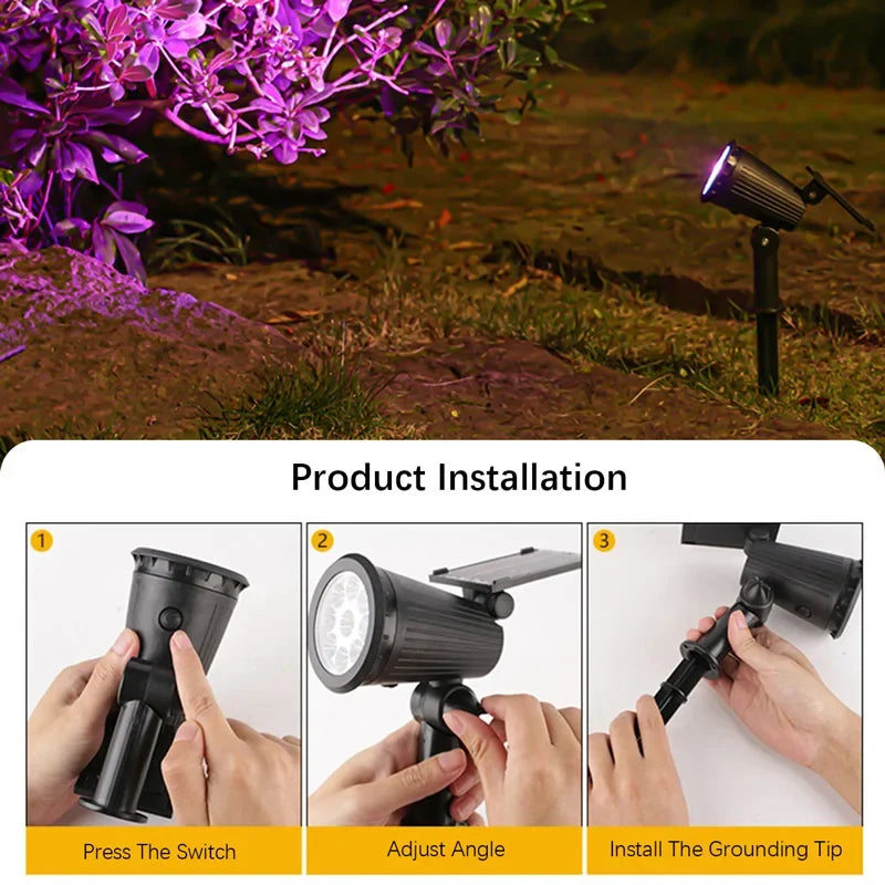 9 LED Solar Spotlights Outdoor IP65 Waterproof Dimmable Garden Light Solar Garden Spotlight Babs