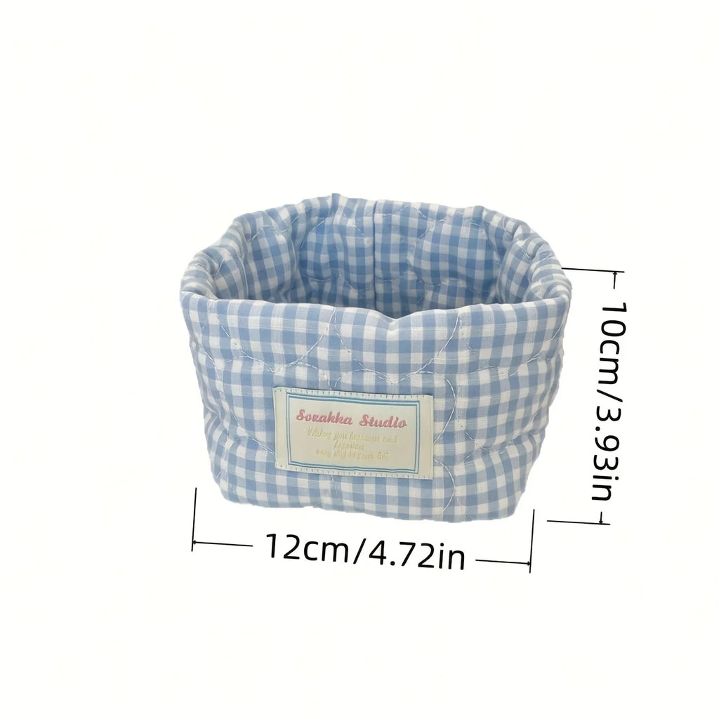 Checkered Heart Foldable Storage Basket | Quilted Organizer Storage Basket Babs