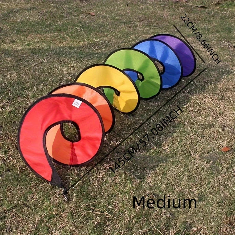Rainbow Spiral Wind Spinners – Colorful Garden Hanging Twisters Garden Wind Spinner Babs Medium