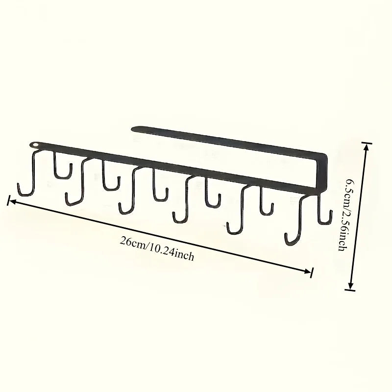 Cabinet Storage Rack 6/12 Hooks – No Drill Cup & Wardrobe Organizer Cabinet Storage Rack Babs