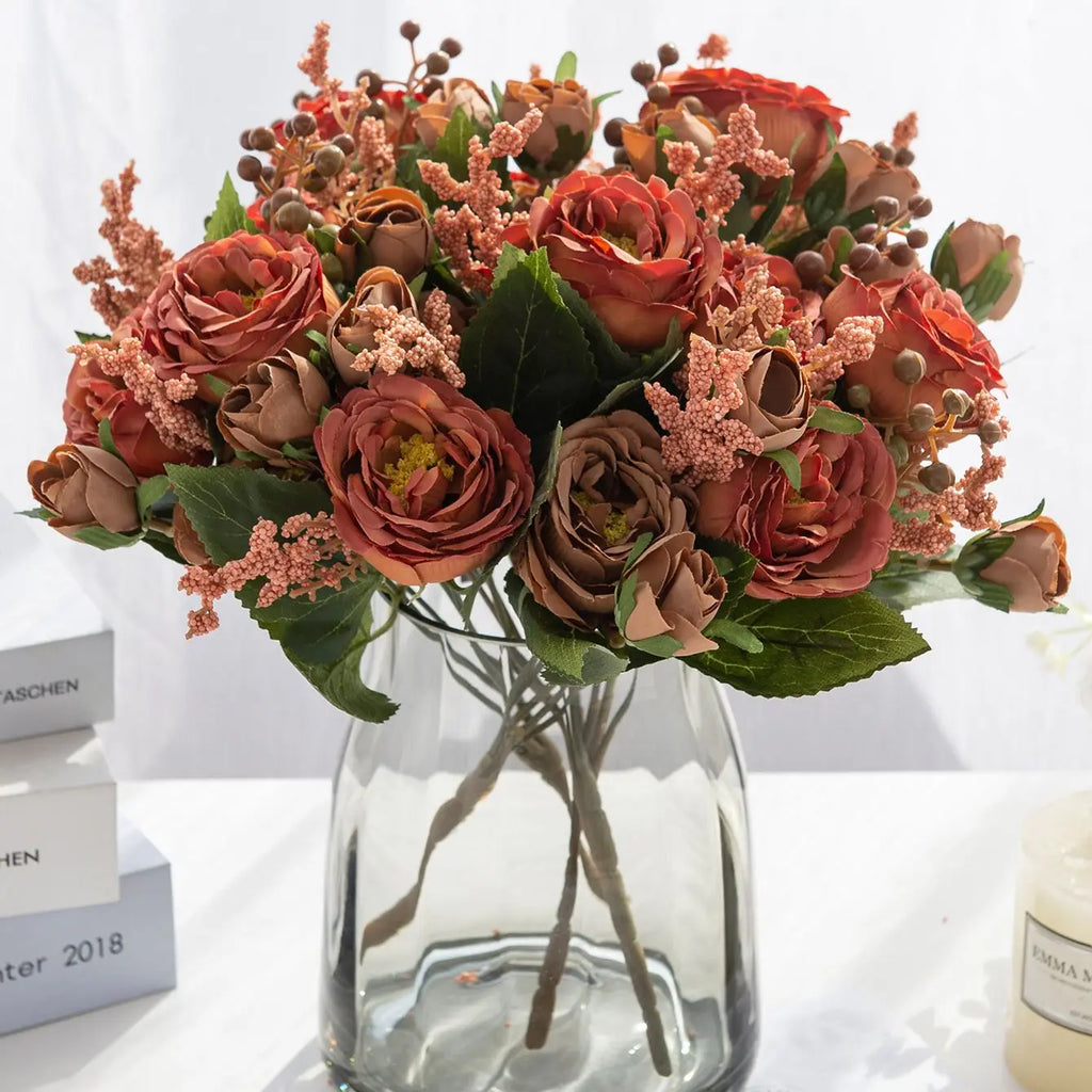 Artificial Silk Peony Bouquet – Wedding & Home Floral Decor Artificial Silk Flowers Babs
