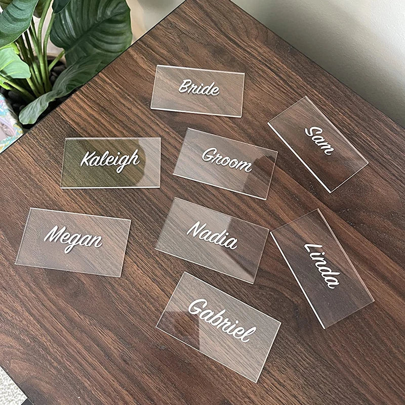 Clear Acrylic Table Place Cards for Wedding & Party (30/50 Pcs) Acrylic Place Cards Babs