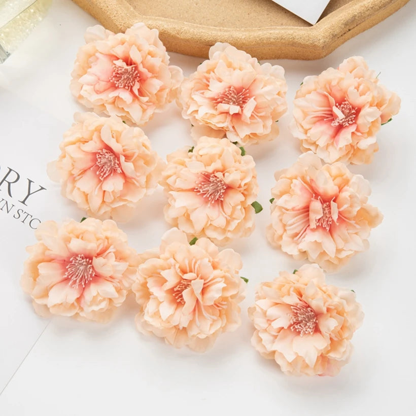 Silk Peony Artificial Flower Heads 10/30pcs – Wedding & DIY Decor Artificial Silk Flowers Babs color 1 10pieces